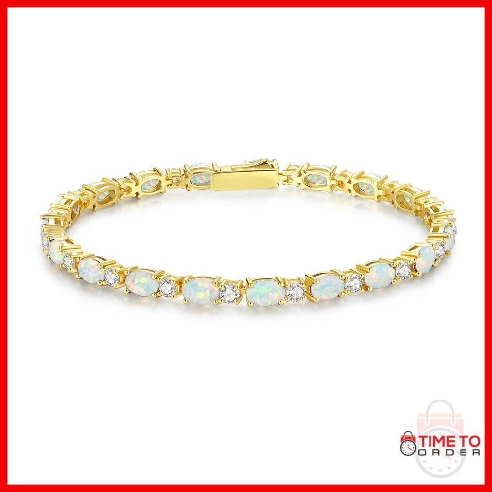 7" Sterling Silver Tennis Bracelet 4mm Gemstone Layering Jewelry